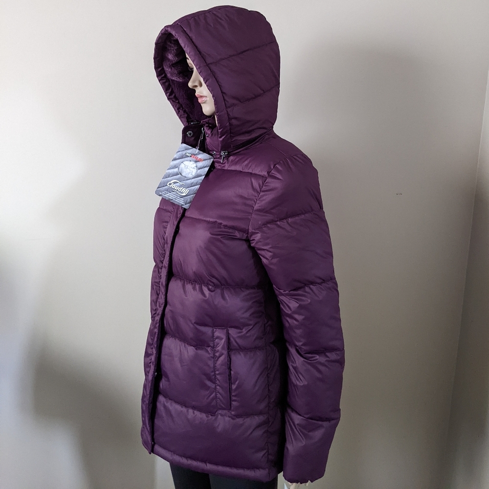 New 32 Degrees Heat puffer purple jacket coat, women's xs